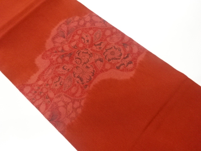 リサイクル　縮緬地辻ヶ花模様開き名古屋帯（額縁仕立て）